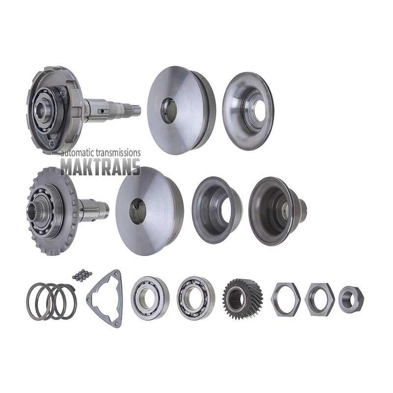 Set of pulleys of variator JF011E RE0F10A  in disassembled form, [WITHOUT BELT, WITHOUT TEFLON RINGS], gear of driven pulley 30 teeth