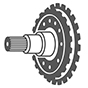 Output shafts ZF 6HP26, ZF 6HP26A, ZF 6HP28