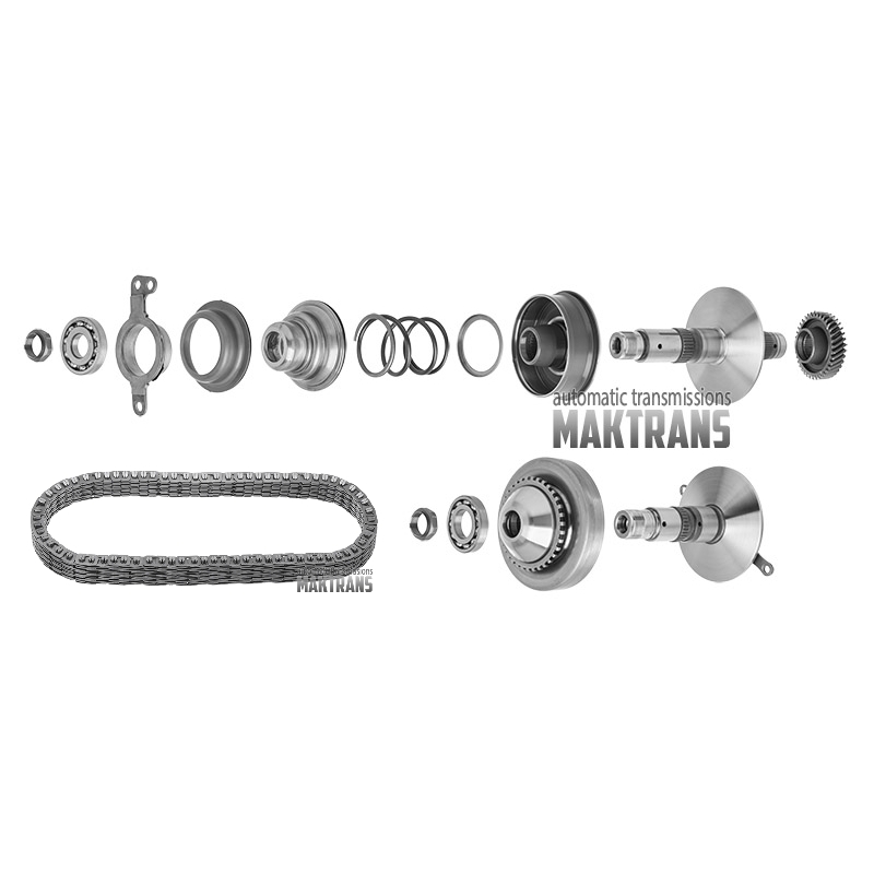 Pulley set with CVT chain SUBARU Lineartronic CVT TR580 (disassembled)