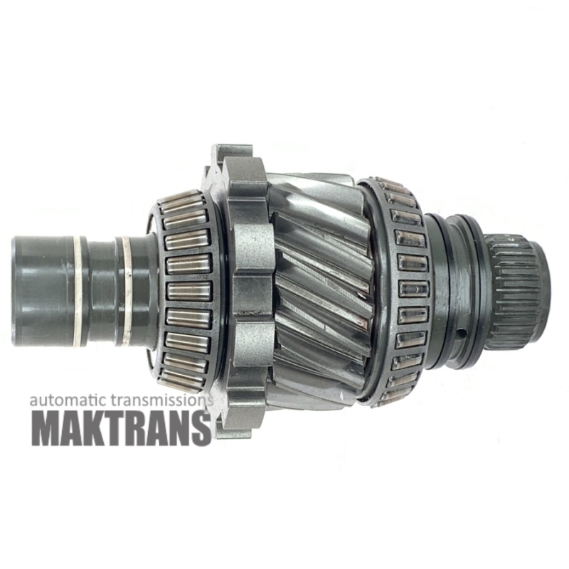 Intermediate shaft assembly with differential drive gear (17 teeth,no notches) D60mm, bearings and parking gear, automatic transmission JF015E RE0F11A 09-up used