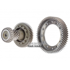 Primary gearset (ring gear 58 teeth and intermediate shaft with parking, intermediate 46 teeth and 15 teeth differential drive gear), automatic transmission AWTF-60SN 09K 09G 03-up
