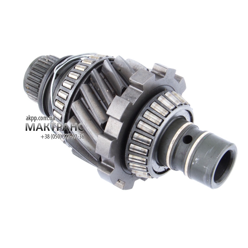 Intermediate shaft assembly with differential drive gear (17 teeth,no notches) D64mm, bearings and parking gear, automatic transmission JF015E RE0F11A 09-up used