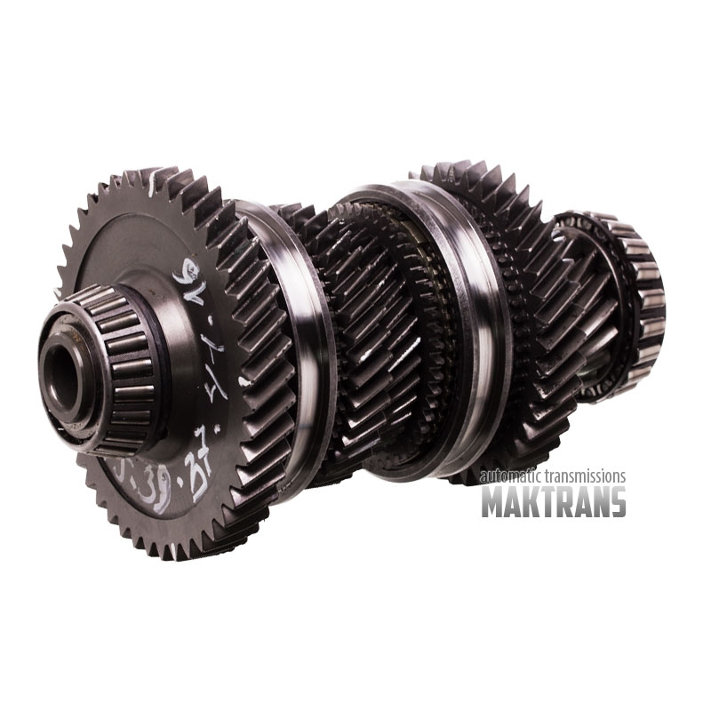 Differential drive shaft DQ250 02E DSG 6 with gears 16 teeth 56.50 mm / 41 teeth 115.20 mm / 37 teeth 81.55 mm / 39 teeth 96.70 mm / 45 teeth 130.70 mm