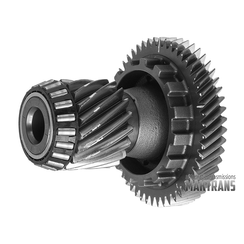 Differential drive gear Hyundai /  KIA A6GF1 4572026000 (plastic bearing separator, 51T, OD 129mm, without marks / 18T, OD 65.80mm, 2 marks)