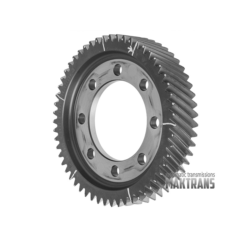 Differential helical gear A6MF1  2 (55T, OD195mm, TH 39mm, 2 notches, 8 mounting holes)  458323F800 