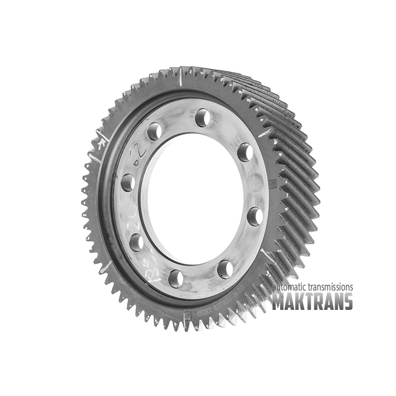 Differential helical gear A6GF1 4583226030  62T, 4 marks, OD 185.20 mm, TH 39 mm, 8 mounting holes)