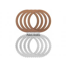 Steel and friction plate set K33-5-R Clutch  AW TF-60SN 09G (4 steel / 4 friction plates, total package thickness 13.90 mm) 