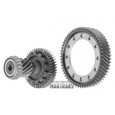 AW TF-73SC [F21-250 Gen 3] transmission primary gearset  intermediate shaft 15T [OD 56.30mm, 3 marks]  46T [OD 124.25mm, 3 marks], differential gear 58T [OD 196mm, 3 marks]