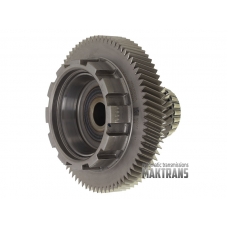 Intermediate shaft ZF 9HP48 948TE 04800943AA of the main pair with drive gears (driven gear TH 128 mm on 76T D169.50 mm and pinion gear on 22T D75 mm.)