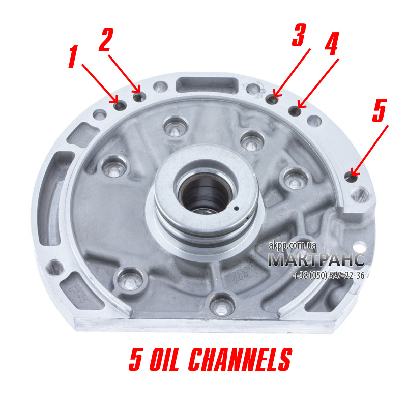 Oil pump hub F4A41 F4A42 96-up – MR593521, MD760348 (Mitsubishi type, 5 oil channels on the hub)