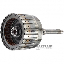 Input shaft with clutch drum E Clutch ZF 6HP26 ZF 6HP28 (total shaft height 308 mm, shaft diameter at the base 30 mm, 7 friction plates)