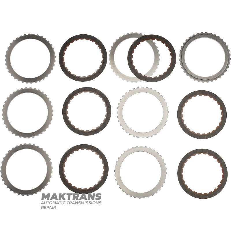 Steel and friction disc set 4-5-6 Clutch 6T70E, 6T75E, 6F50, 6F55 - 6 friction discs (total thickness of the set 24.25 mm / 26.85 mm)