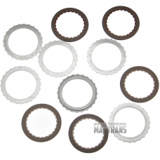 Set of steel and friction disks 4-5-6 Clutch FORD 6F35 CV6Z-7B164-A 9L8Z-7B442-E 9L8Z-7B066-C [total thickness of set 19.25 mm, 5 friction disks].