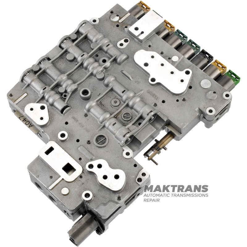 Valve body with solenoids ZF 6HPxx GEN1 E-SHIFT [A / B 047] - not remanufactured  [1 green solenoid, 1 black solenoid, 3 yellow solenoids, 3 blue solenoids]