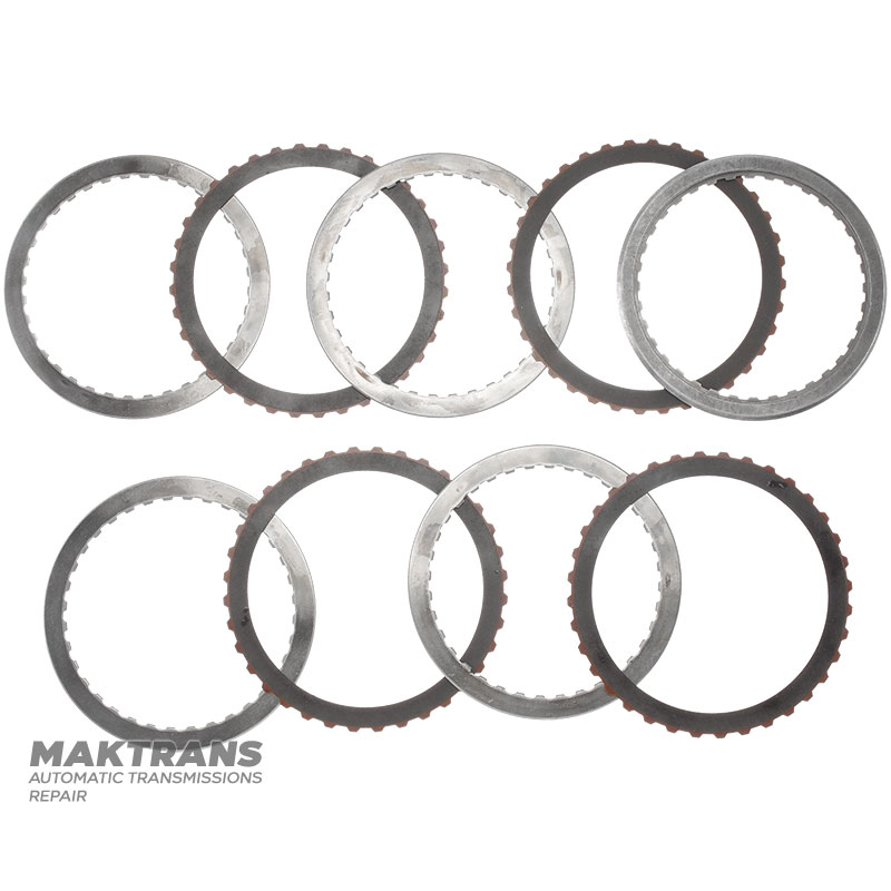 Steel and friction disc set 3-5-R Clutch GM 6T70, 6T75 / FORD 6F50, 6F55 — (4 friction discs, total thickness of the set 25.50 mm), 7T4Z-7B442-B, 7T4Z-7B164-D, 7T4Z-7B066-C, 7T4Z-7E085-B, 7T4Z-7D483-D