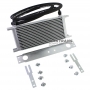 Universal oil radiator 15-row thread pitch 9/16"x18 Fitting AN6 Complete with fastening, fittings and hose for connection.