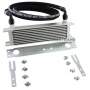 Universal oil radiator 9-row thread pitch 3/4"x16 Fitting AN8 complete with fastening, fittings and hose for connection.