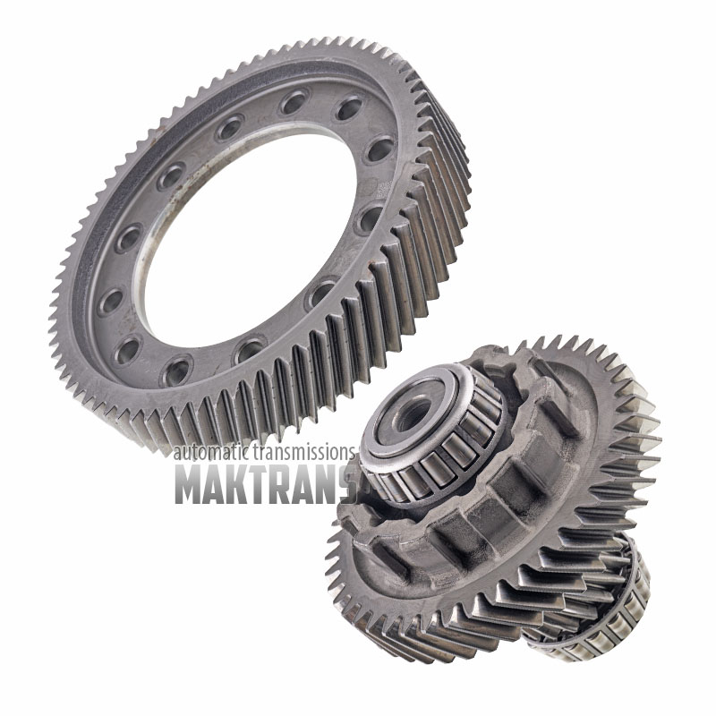 Differential primary gearset [19 \ 74] TOYOTA U760E U760F  [diff helical gear 74 teeth [Ø 210.60 mm], intermediate shaft 19 [Ø 59.10 mm] \ 46 teeth [Ø141.95 mm]