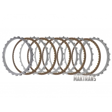 Steel and friction plate kit B2 Brake (Reverse) Aisin Warner TR-80SD VAG 0C8  [total kit thickness 34.75 mm, 5 friction plates]