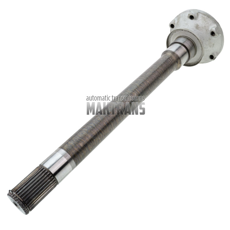Shaft with axle flange [left] TRMRC DCT TR-9080  [total height 420 mm , 30 slots (Ø 31.85 mm), 6 flange fixing holes]