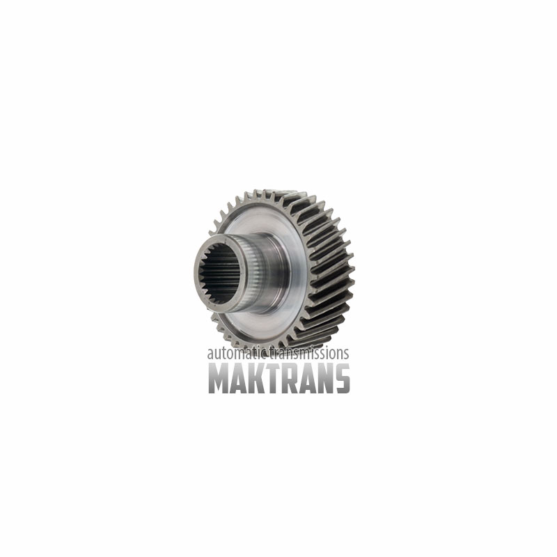 Rear planetary sun gear DOODGE / CHTYSLER 42RLE  [25 splines, 38 teeth, OD 60.80 mm]Overall height - 39 mm; Number of teeth - 38 pieces; Gear outer diameter - 60.80 mm; Gear width - 20.50 mm; The number of slots on the inside - 25 pieces;
