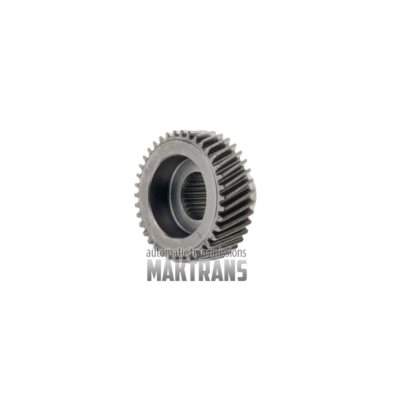 Rear planetary sun gear DOODGE / CHTYSLER 42RLE  [25 splines, 38 teeth, OD 60.80 mm]Overall height - 39 mm; Number of teeth - 38 pieces; Gear outer diameter - 60.80 mm; Gear width - 20.50 mm; The number of slots on the inside - 25 pieces;