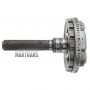 Output shaft [total shaft height 265 mm] and planetary No.4 [3 pinion gears] GENERAL MOTORS 10L90 [3 satellites (31 teeth), 32 splines (outer Ø 34.85 m), spline length 136 mm]
