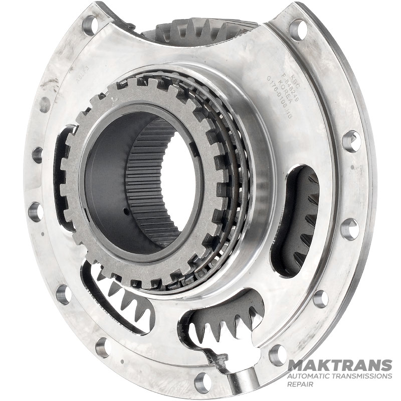 Support and gear TRANSFER DRIVE A6LF3 458113B410  [47 teeth (OD 140.25 mm), width 26.75 mm, 2 notches]