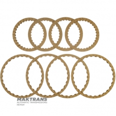 Set of friction discs for dual wet clutch VAG DSG DQ381 0GC K1 Clutch [ext.Ø 212.8 mm, 28 teeth, thickness 2.05 mm]-4 pcs / K2 Clutch [ext.Ø 168.5 mm, 32 teeth, thickness 2.05 mm]-4 pcs