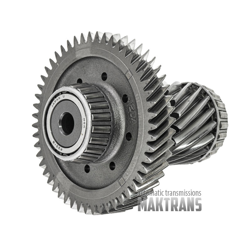 Differential drive gear Hyundai / KIA A6GF1 4572026000 (steel cage bearing, 51T, OD 129mm, without marks / 18T, OD 65.80mm, 2 marks)