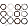 Friction and steel plate kit FORWARD Clutch FORD AOD AODE AODE-W 4R70W 4R75E 4R75W  [total thickness of the kit 23.55 mm, 5 friction plates, thrust plate 7 mm]