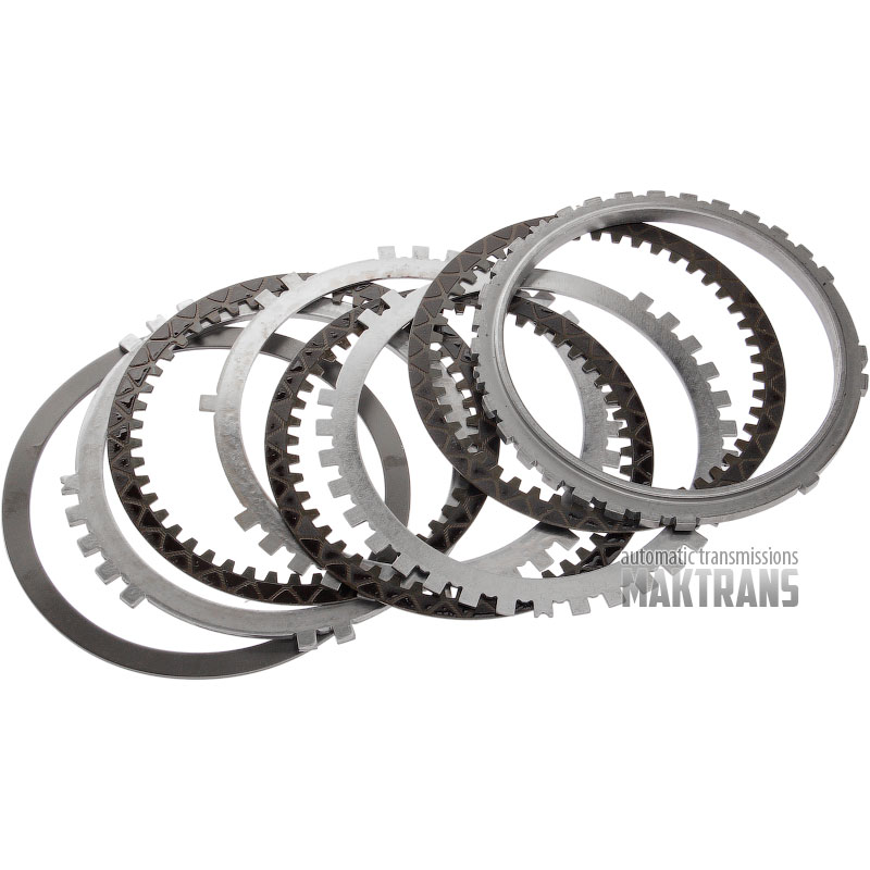 Steel and friction plate kit 1-2-3-4-5-Rev Clutch GM 8L45 / [total kit thickness 19.55 mm, 3 friction plates]