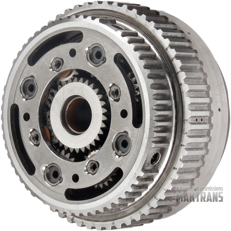 Rear planetary gear (without overrunning clutch) AW TF-60SN 09G / 4 pinions, sun gears 38 teeth (outer Ø 54.85 mm), 30 teeth (outer Ø 47.40 mm)