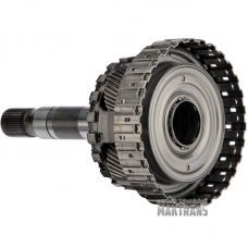 Output shaft and planetary gear No.4, D Clucth drum (empty, without discs) ZF 8HP70 8HP75 / total shaft height 285 mm, 43 splines, 4 satellites (35 teeth per satellite)