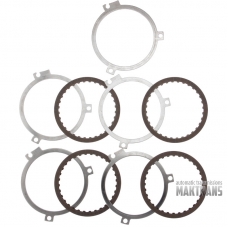 Friction and steel plate kit B2 Intermediate Clutch 01M 01N 01P 096 097 098 099 AR4 AD4 AD8 89-up / [4 friction plates, without return springs]