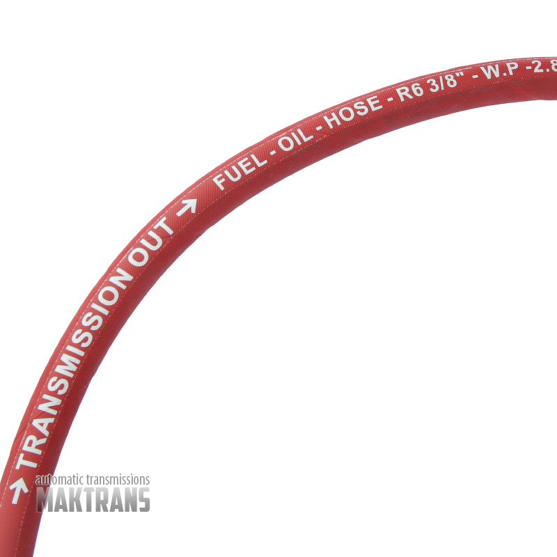 Low pressure hydraulic hose 10mm / 1 meter (Hose marking Transmission OUT / Red)