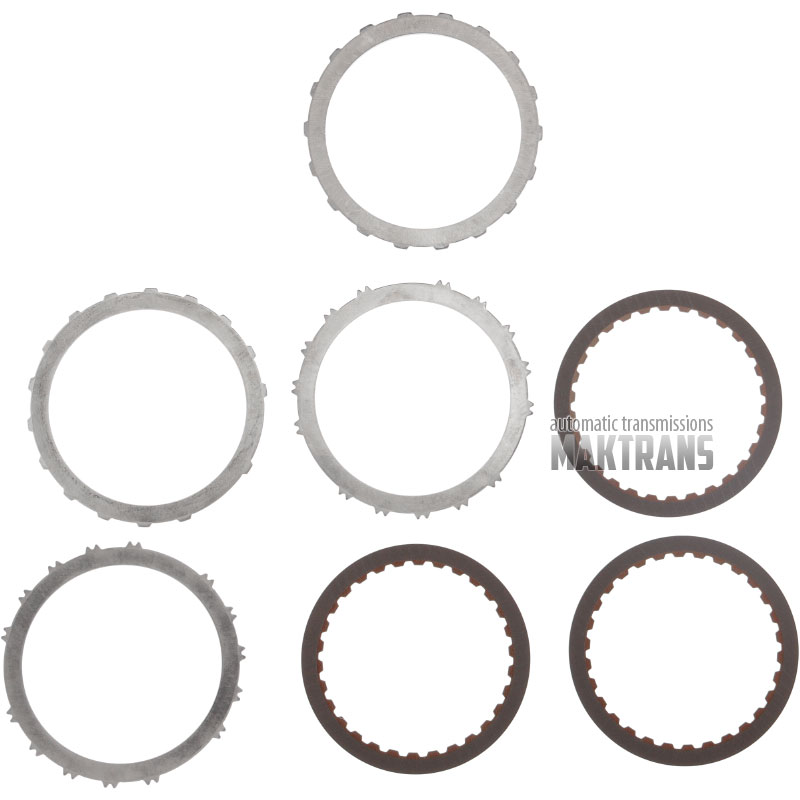 Friction and steel plate kit B2 Low Coast Brake RE5R05A 3166290X02/[3 friction plates, total set thickness 15.60 mm]