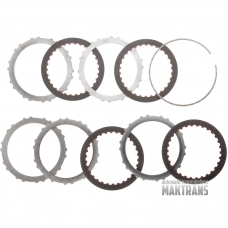 Friction and steel plate kit Overdrive Clutch R4A51 R5A51 V4A51 V5A51 / [4 friction plates, total kit thickness 24.45 mm]