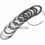 Steel and friction disc set c4 (2-3-4-6-8) Clutch GM 8L90 / [5 friction discs, total thickness of the set 27.75 mm]
