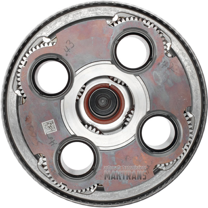 Output shaft / planet No. 4 (4 satellites, 47 teeth (outer Ø 75.45 mm) GM 10L1000 / FORD 10R1000 [total height 306 mm, 33 splines (outer Ø 42.40 mm), spline length 128 mm]