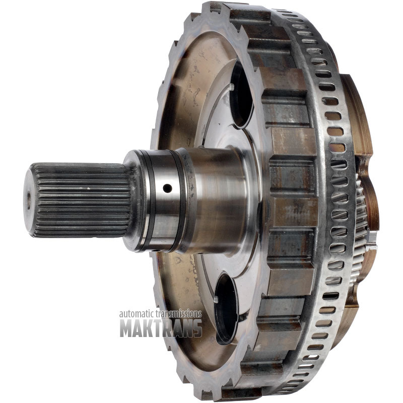 Output shaft / planet No. 4 (4 pinions, 47 teeth (outer Ø 75.45 mm) GM 10L1000 / FORD 10R1000 [total height 169 mm, 33 splines (outer Ø 42.25 mm), spline length 51 mm]