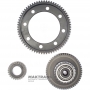 Primary gearset gearwheel kit JATCO CVT JF016E / intermediate shaft 23 teeth (outer Ø 71.60 mm) / 54 teeth (outer Ø 127.95 mm), differential gear. 68 teeth (outer Ø 195 mm), driven pulley gear 25 teeth (outer Ø 61.70 mm)