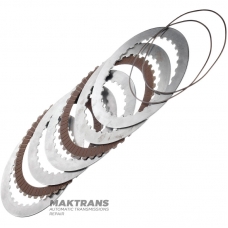 Torque converter lock-up steel and friction disc kit JR913E, GE9R01A 31100-X280A - 44D (2 friction discs, total kit thickness 13.75 mm)
