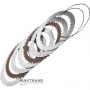 Torque converter lock-up steel and friction disc kit JR913E, GE9R01A 31100-X280A - 44D (2 friction discs, total kit thickness 13.75 mm)