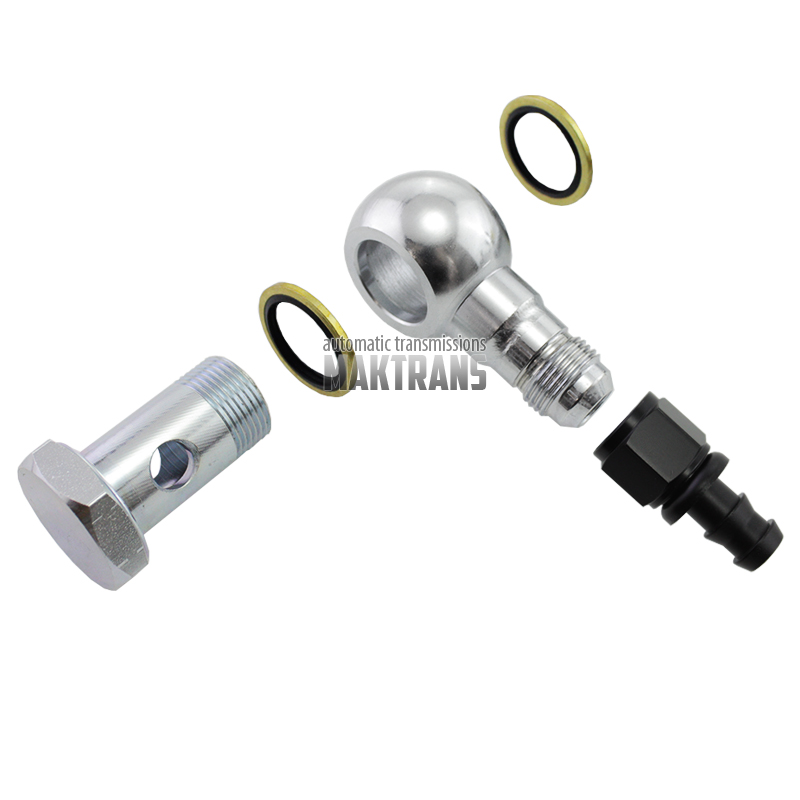 Universal oil cooler 15 in-line M22x1.5 with Banjo fittings for 13mm hose