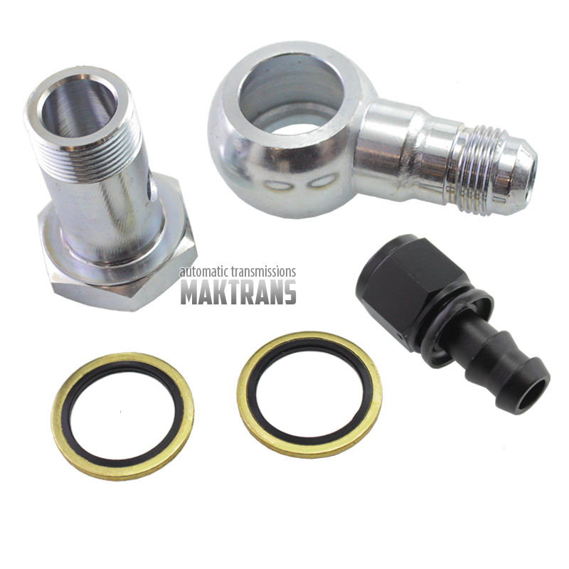 Universal oil cooler 15 in-line M22x1.5 with Banjo fittings for 13mm hose