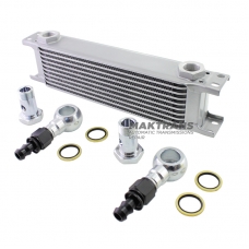 Universal oil cooler 9-row M22x1.5 with Banjo fittings for 13mm hose