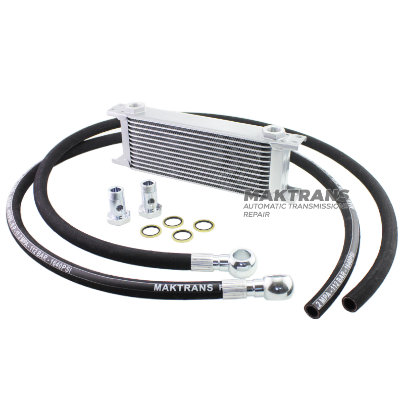 Universal oil cooler 12 row M22x1.5 with Banjo fittings and hose HOSE13 mm 3 meters