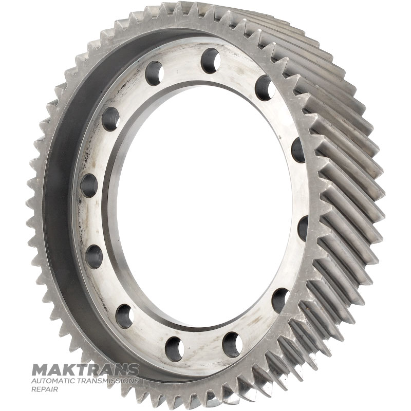 Differential helical gear TF-60SN 09G - 58 teeth (outer Ø 195.90 mm), 2 notches, 12 mounting holes