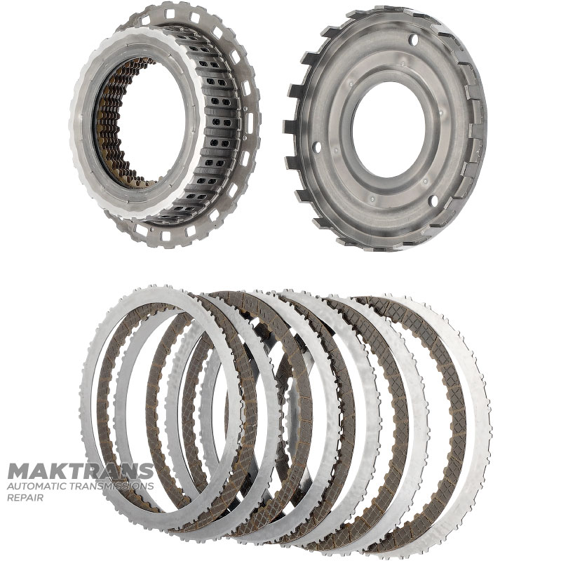 Double wet clutch VAG eHybrid 0DD DQ400 0DD141040D 0DD141280D 0DD141070C 0DD141042D 0DD141080C - K1 Clutch 5 friction discs (package thickness 20.40 mm) / K2 Clutch 6 friction discs (package thickness 24. 10 mm)